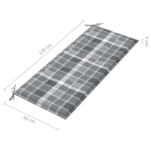 2-Sitzer-Gartenbank mit Auflage 120 cm Grau Eukalyptusholz