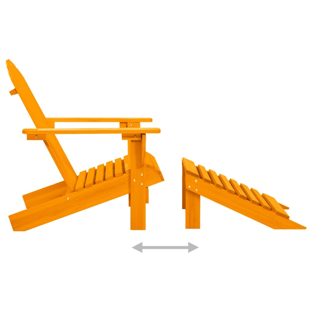 Adirondack-Gartenstuhl mit Fußstütze Massivholz Tanne Orange