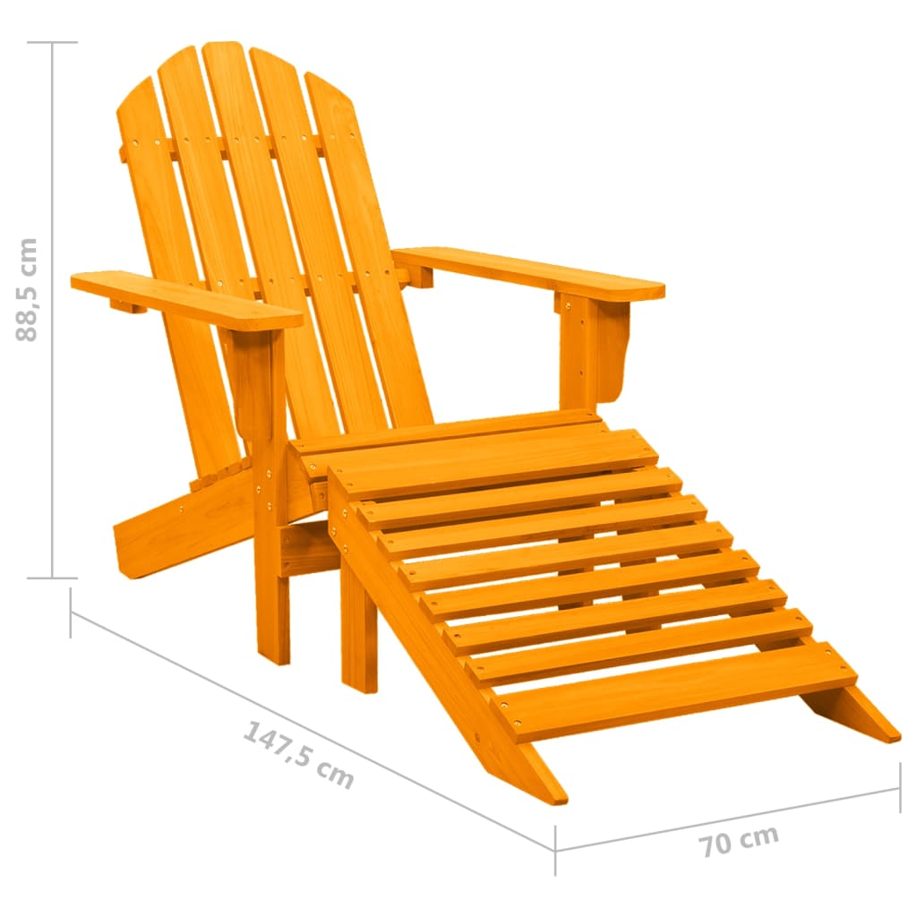 Adirondack-Gartenstuhl mit Fußstütze Massivholz Tanne Orange