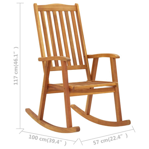 3064181 Rocking Chair with Cushions Solid Acacia Wood (311844+43181)