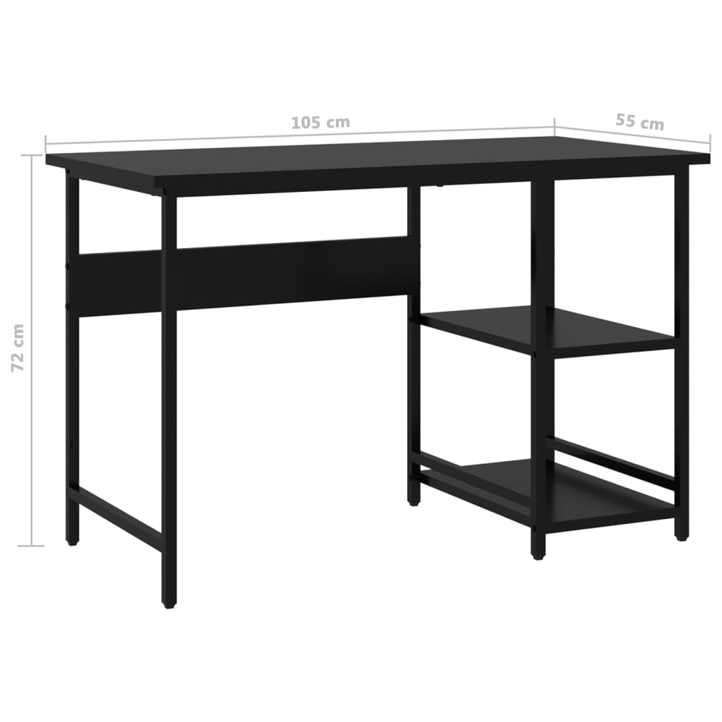 Computertisch Schwarz 105x55x72 cm MDF und Metall