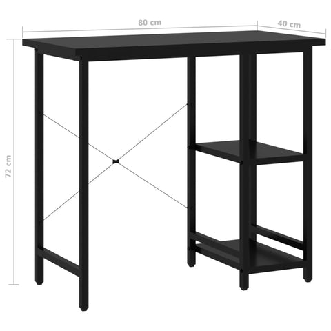 Computertisch Schwarz 80x40x72 cm MDF und Metall