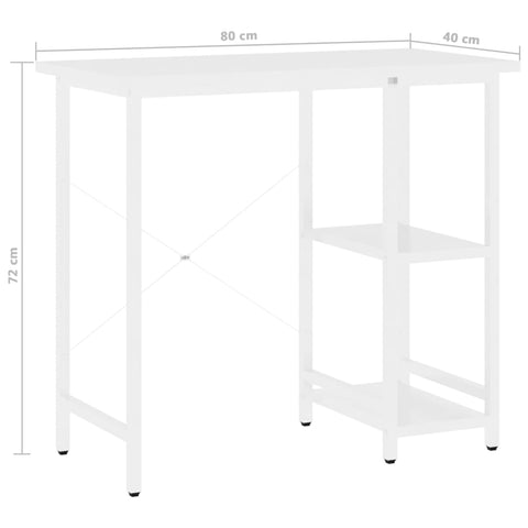 Computertisch Weiß 80x40x72 cm MDF und Metall