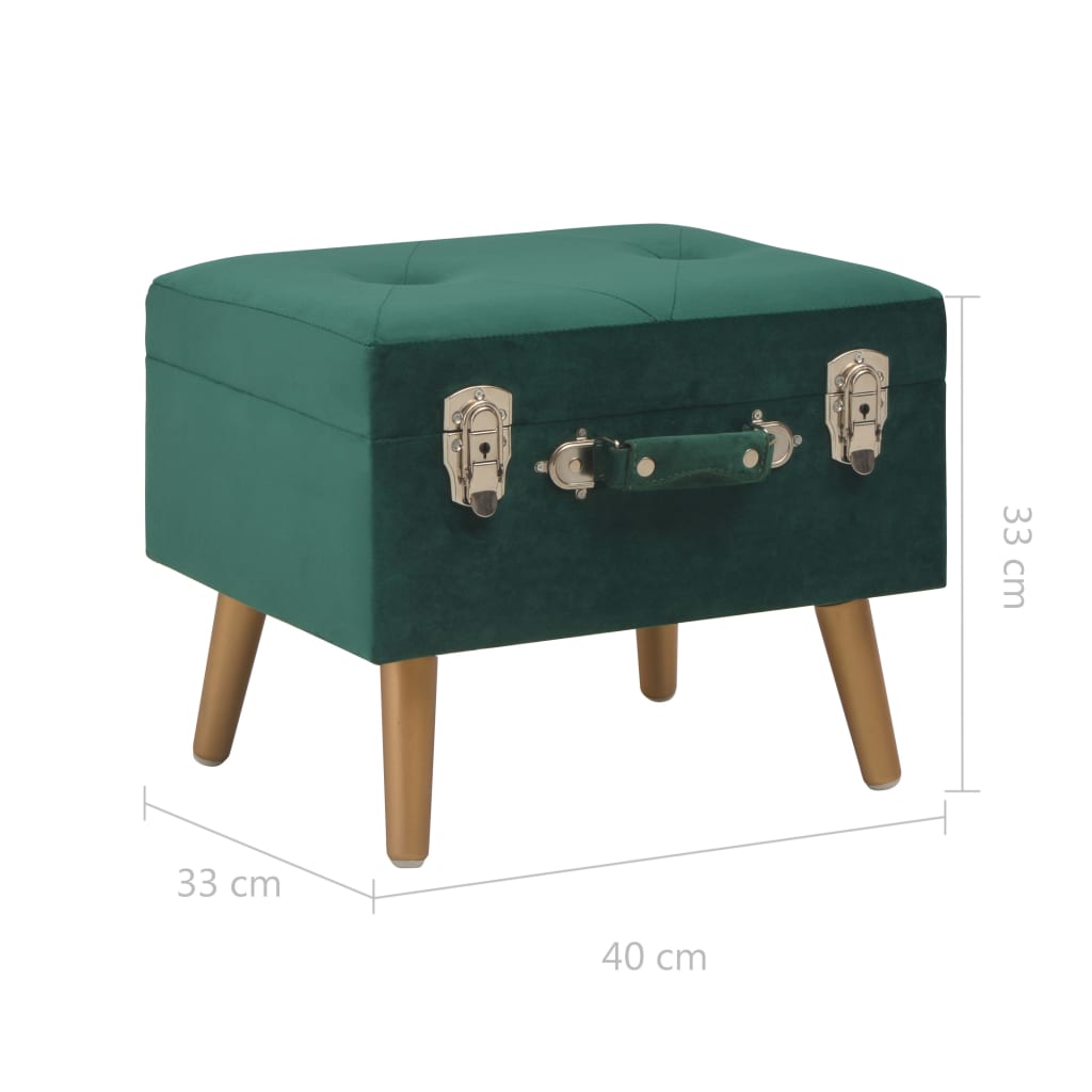 Hocker mit Stauraum 40 cm Grün Samt