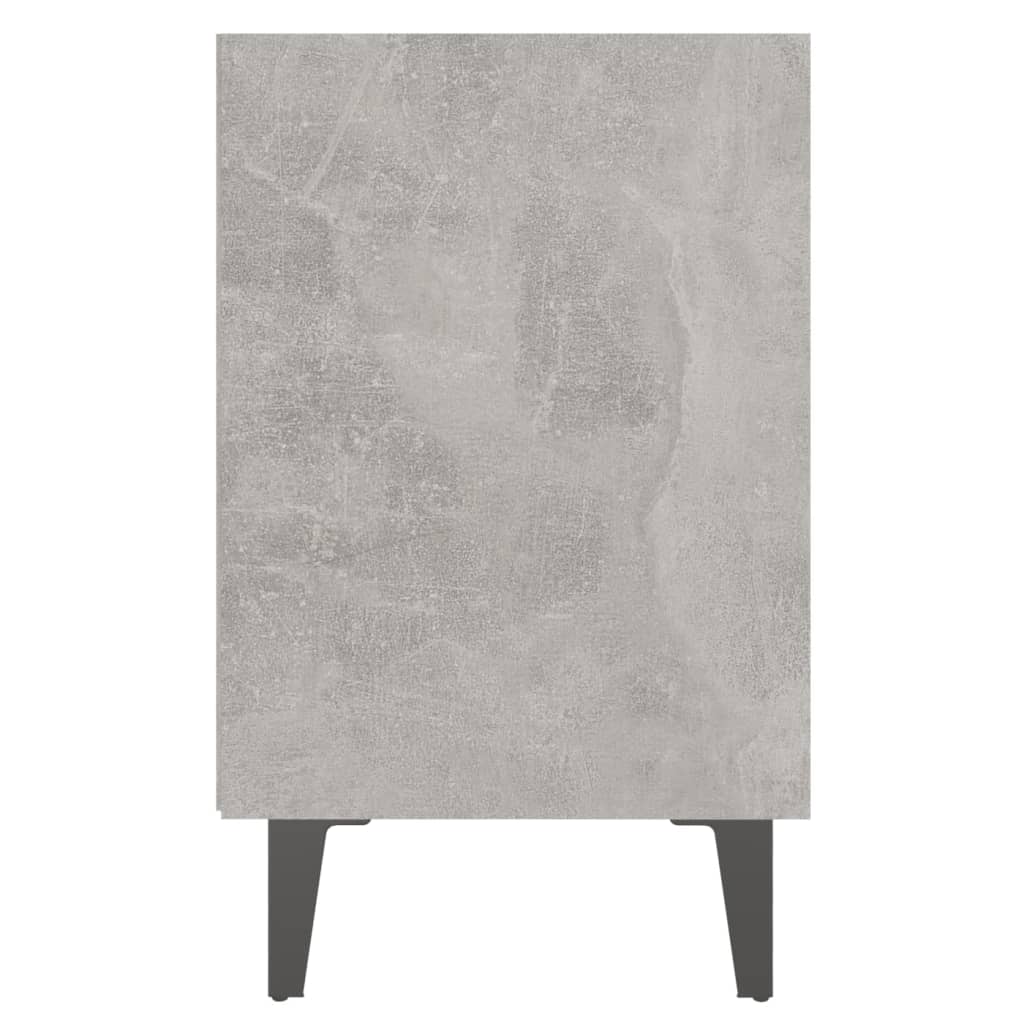 Nachttisch mit Metallbeinen Betongrau 40x30x50 cm