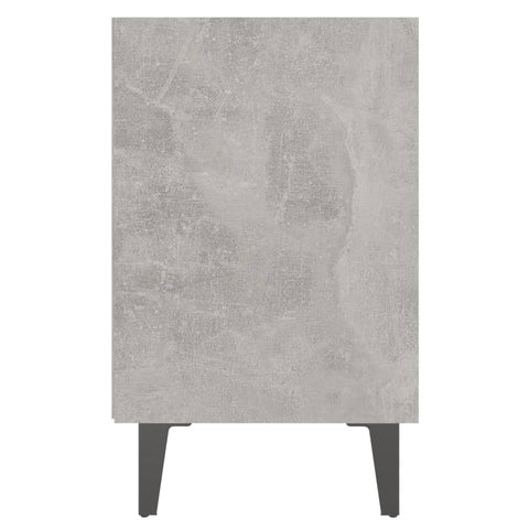 Nachttisch mit Metallbeinen Betongrau 40x30x50 cm