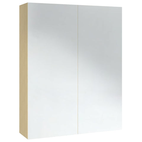 Bad-Spiegelschrank 60x15x75 cm MDF Weiß und Eiche-Optik