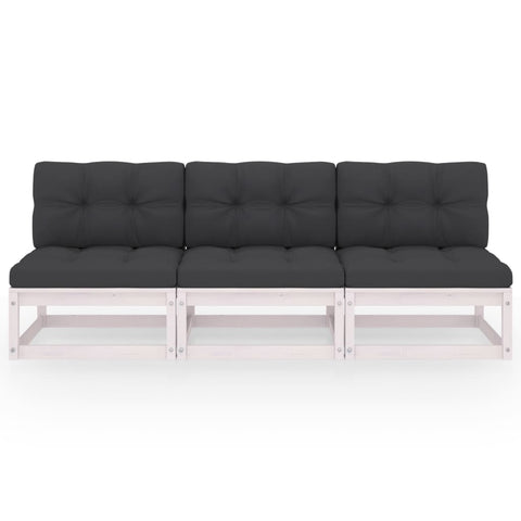 3-Sitzer-Sofa mit Kissen Kiefer Massivholz