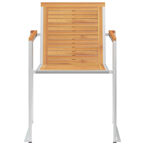6 Stk. Gartenstühle Massivholz Teak und Edelstahl