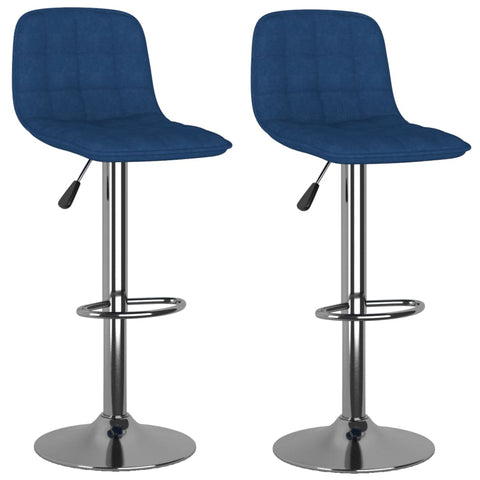 Barhocker 2 Stk. Blau Stoff