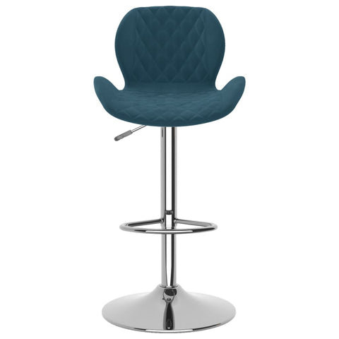 Barhocker 2 Stk. Blau Samt