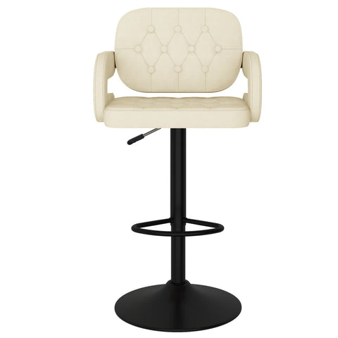 Barhocker 2 Stk. Creme Stoff