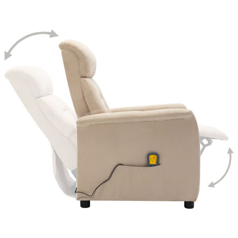 Massagesessel Elektrisch Creme Wildleder-Optik