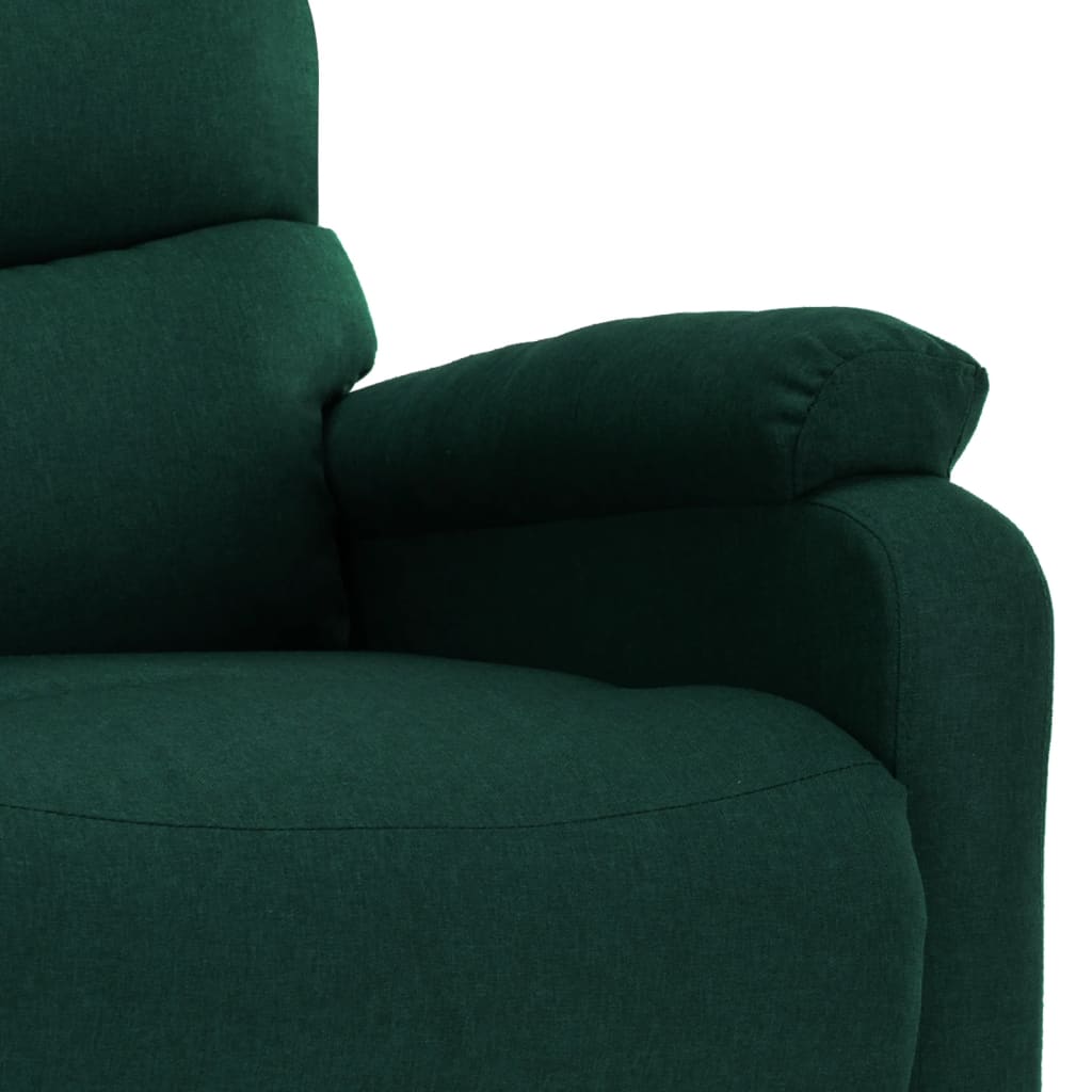 Elektrischer Massagesessel Dunkelgrün Stoff