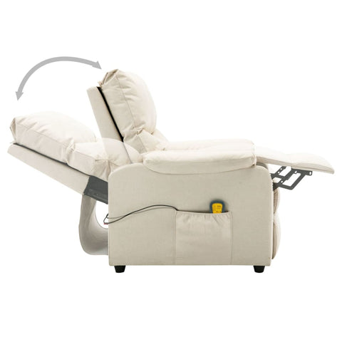 Massagesessel Elektrisch Creme Stoff