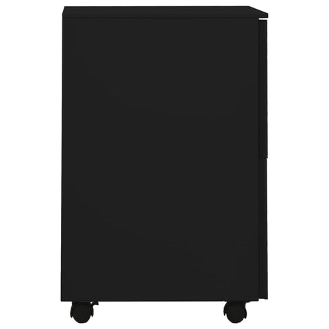 Aktenschrank mit Rollen Schwarz 39x45x67 cm Stahl