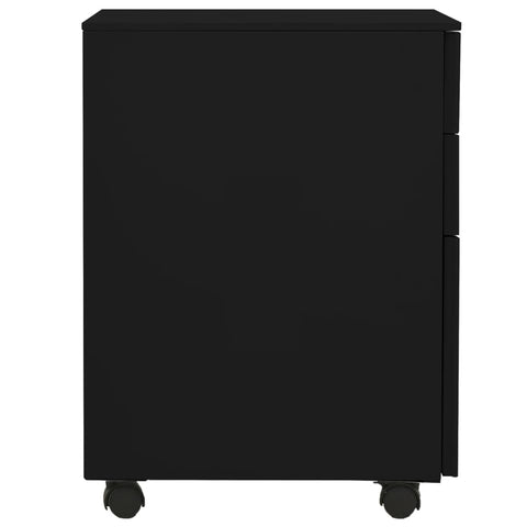 Aktenschrank mit Rollen Schwarz 39x45x60 cm Stahl