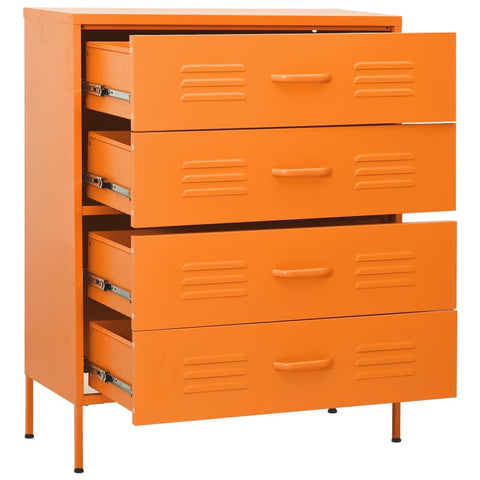 Kommode Orange 80x35x101,5 cm Stahl