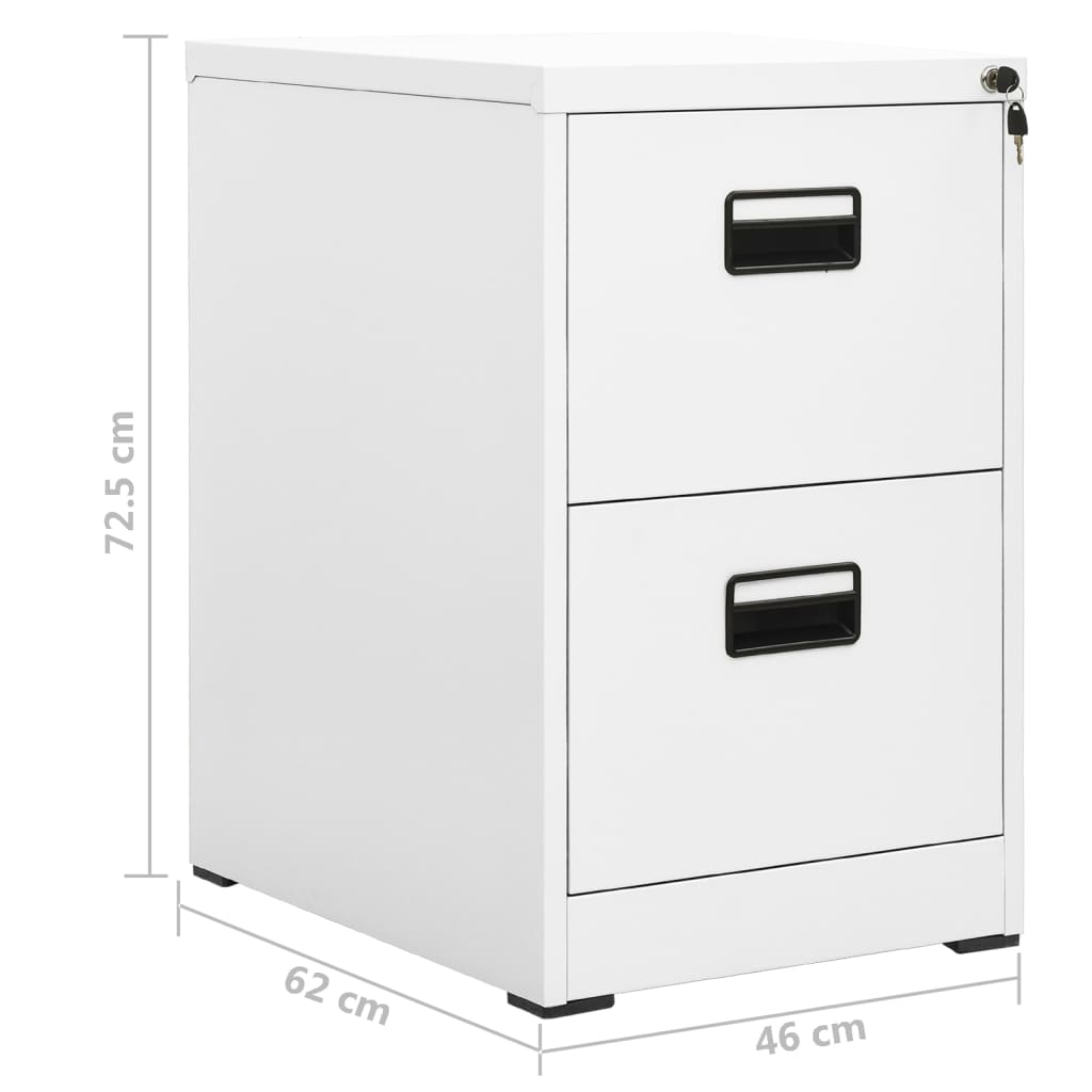 Aktenschrank Weiß 46x62x72,5 cm Stahl