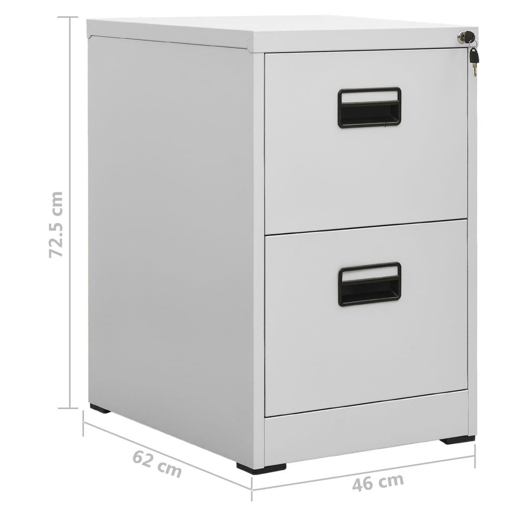 Aktenschrank Hellgrau 46x62x72,5 cm Stahl