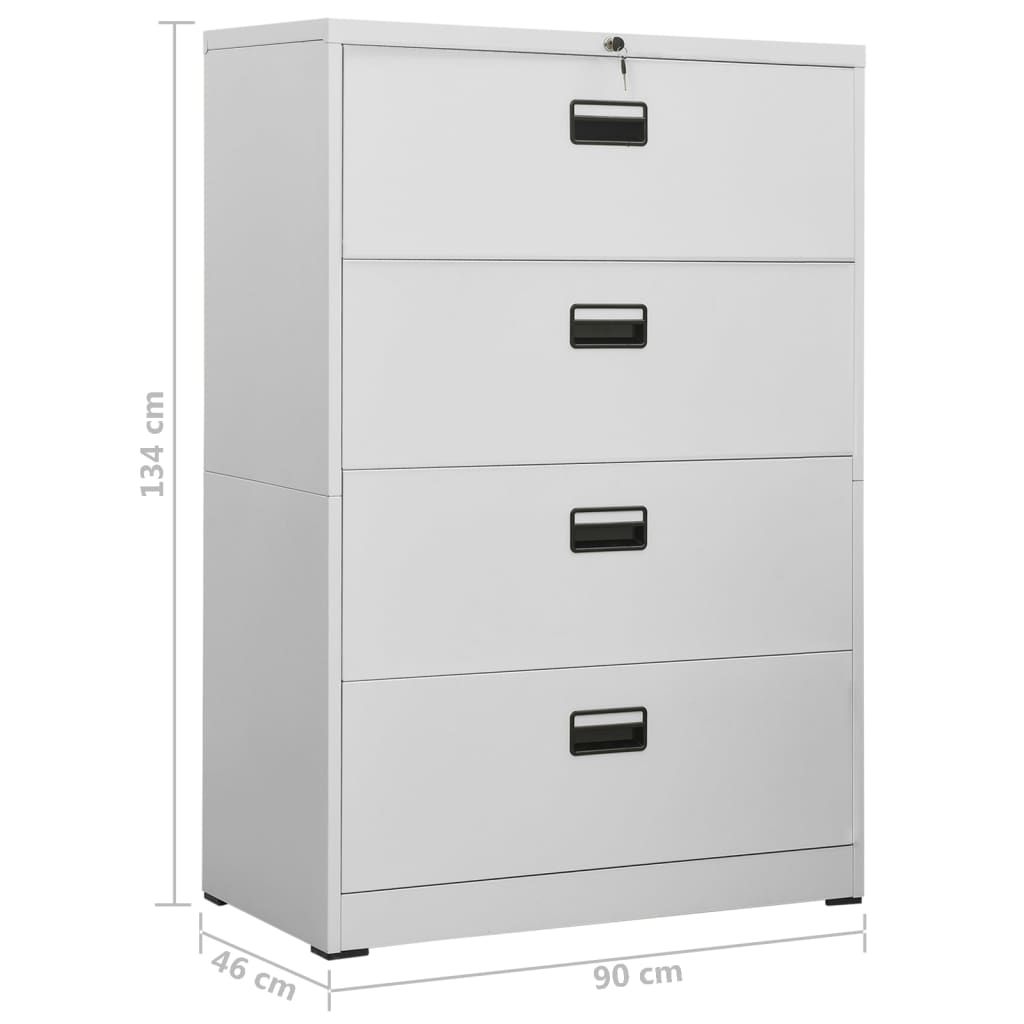 Aktenschrank Hellgrau 90x46x134 cm Stahl