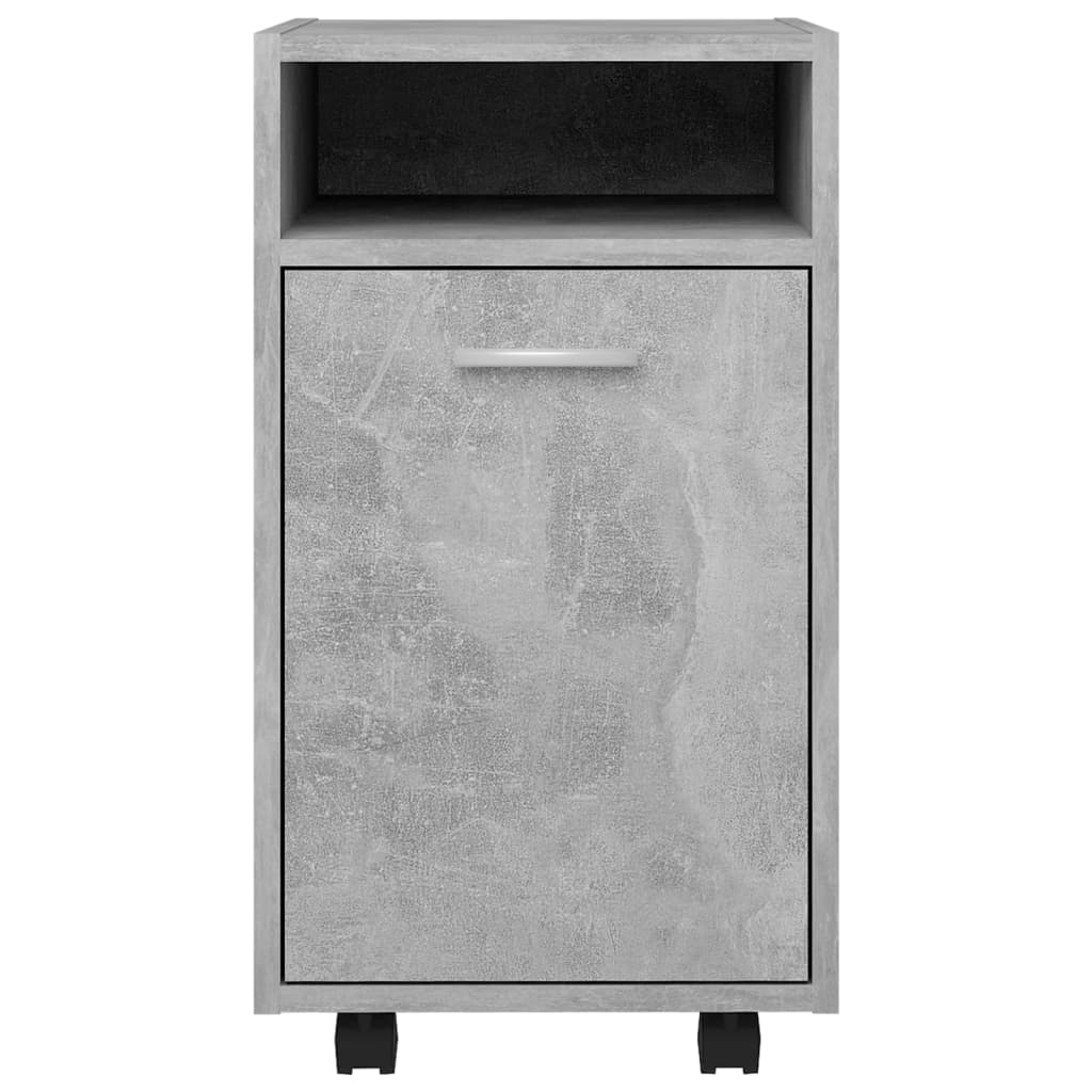 Beistellschrank mit Rollen Betongrau 33x38x60 cm Holzwerkstoff