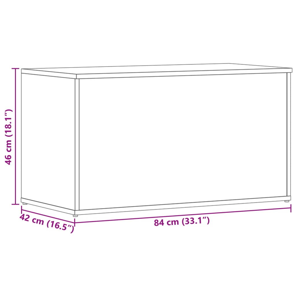 Aufbewahrungstruhe Schwarz 84x42x46 cm Holzwerkstoff