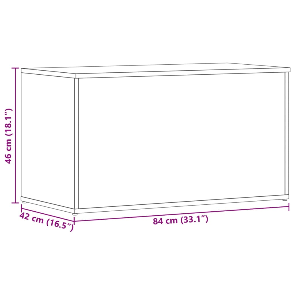 Aufbewahrungstruhe Sonoma-Eiche 84x42x46 cm Holzwerkstoff