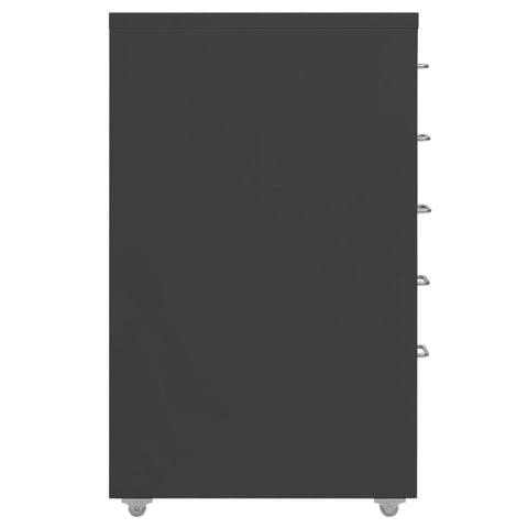 Aktenschrank mit Rollen Anthrazit 28x41x69 cm Metall