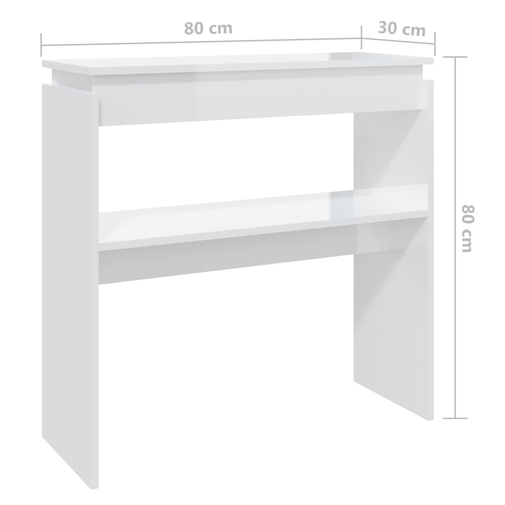 Konsolentisch Hochglanz-Weiß 80x30x80 cm Holzwerkstoff
