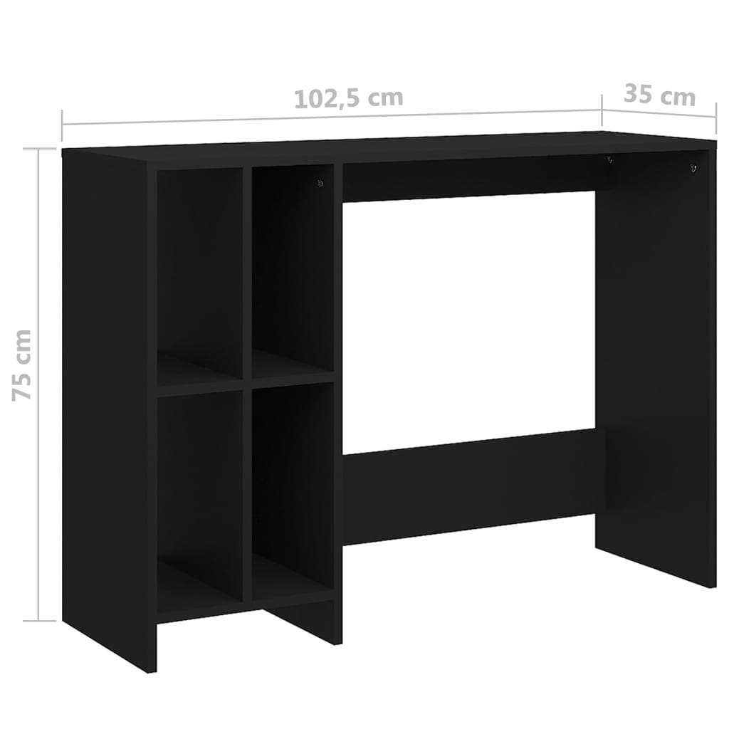 Computertisch Schwarz 102,5x35x75 cm Holzwerkstoff