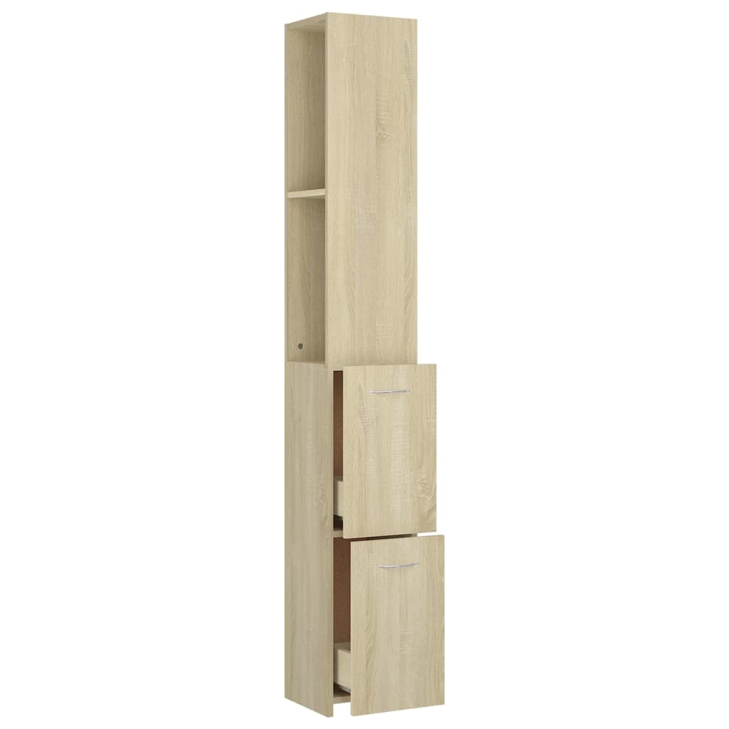 Badschrank Sonoma-Eiche 25x26,5x170 cm Holzwerkstoff