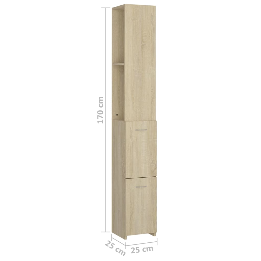 Badschrank Sonoma-Eiche 25x26,5x170 cm Holzwerkstoff