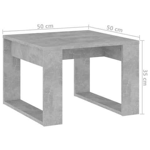 Beistelltisch Betongrau 50x50x35 cm Holzwerkstoff