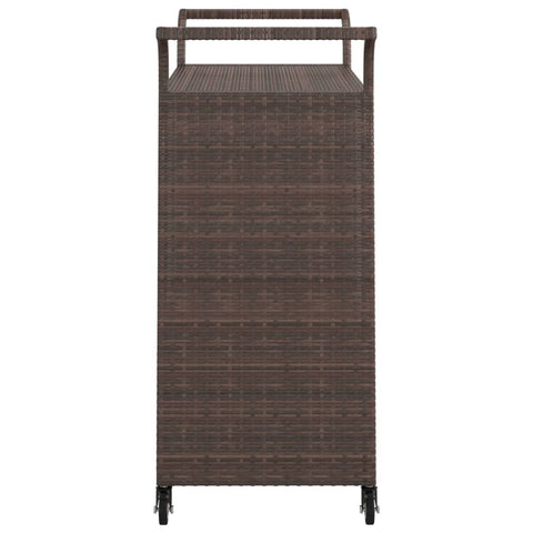 Barwagen mit Schublade Braun 100x45x97 cm Poly Rattan