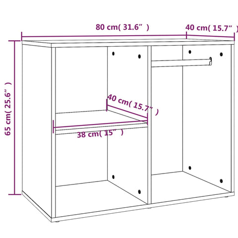 Regal für Schminktisch Betongrau 80x40x65 cm Holzwerkstoff