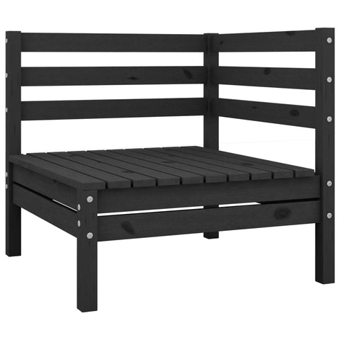 3-tlg. Garten-Lounge-Set Massivholz Kiefer Schwarz
