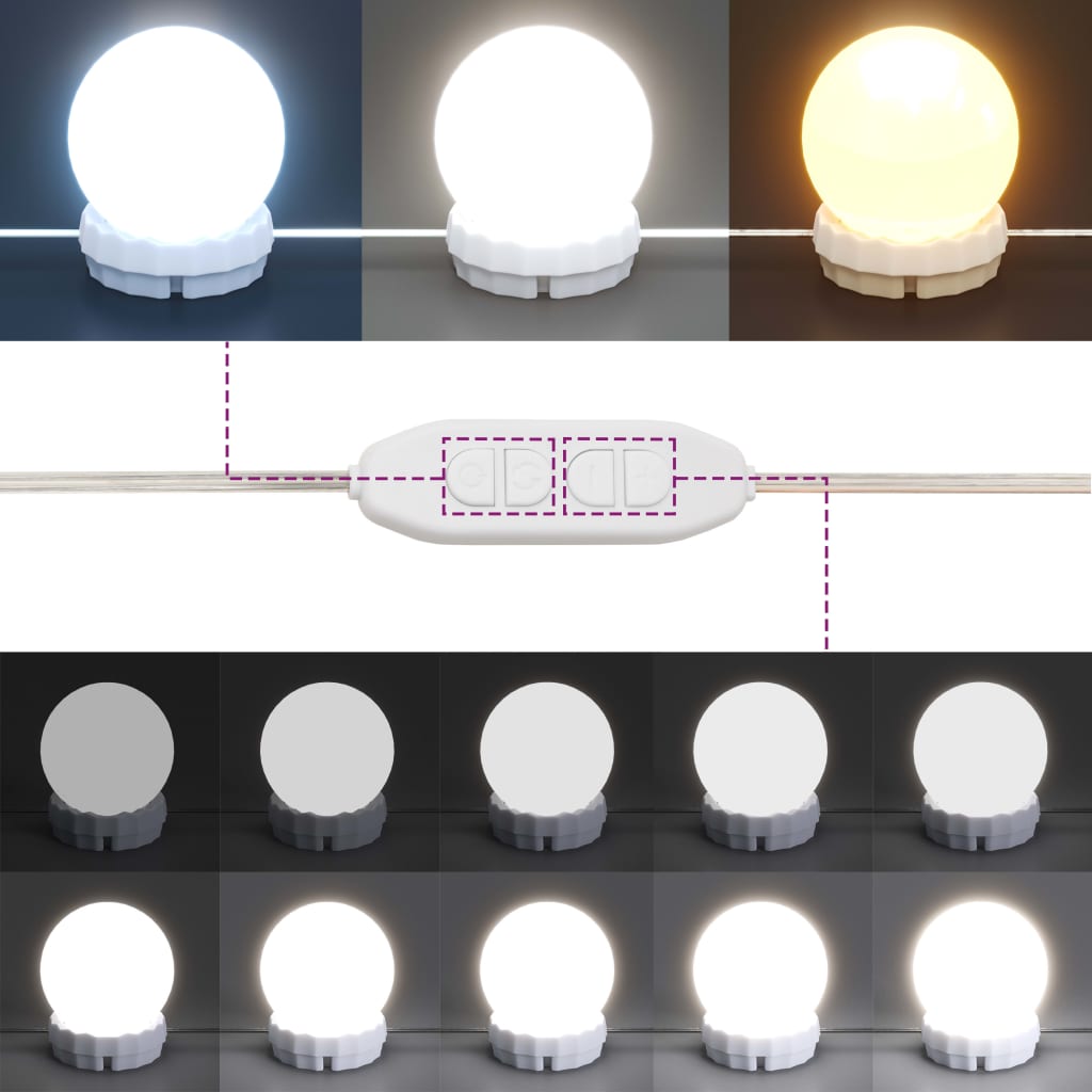 LED-Schminktisch mit Schrank Weiß Holzwerkstoff