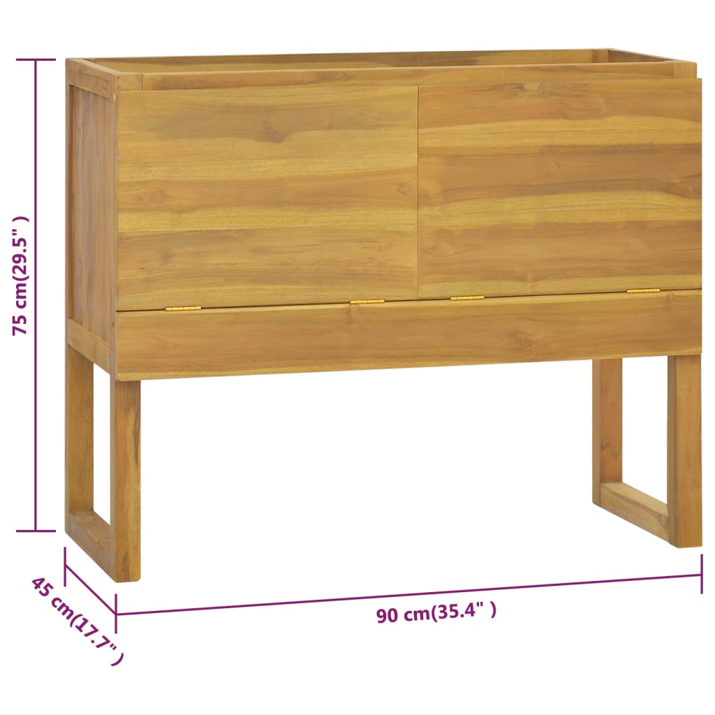 Badschrank 90x40x75,5 cm Massivholz Teak