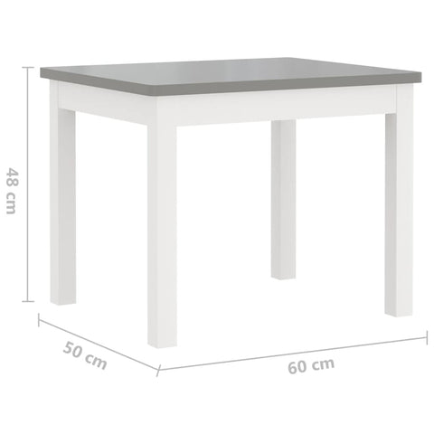 3-tlg. Kinder-Sitzgruppe Weiß und Grau MDF