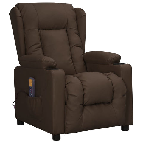Massagesessel Braun Kunstleder