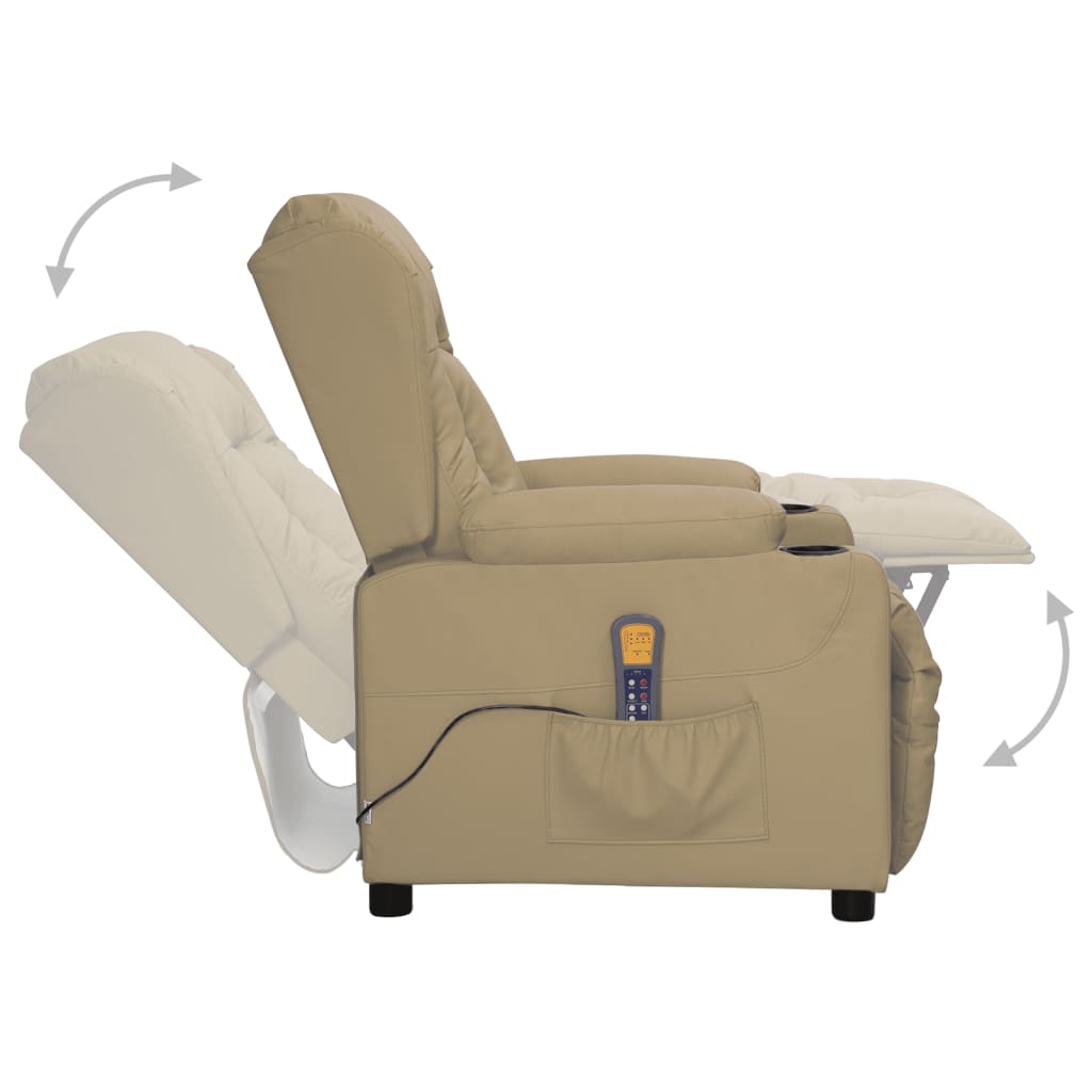 Massagesessel Cappuccino-Braun Kunstleder