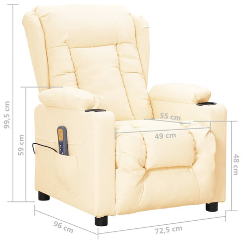 Massagesessel Creme Kunstleder