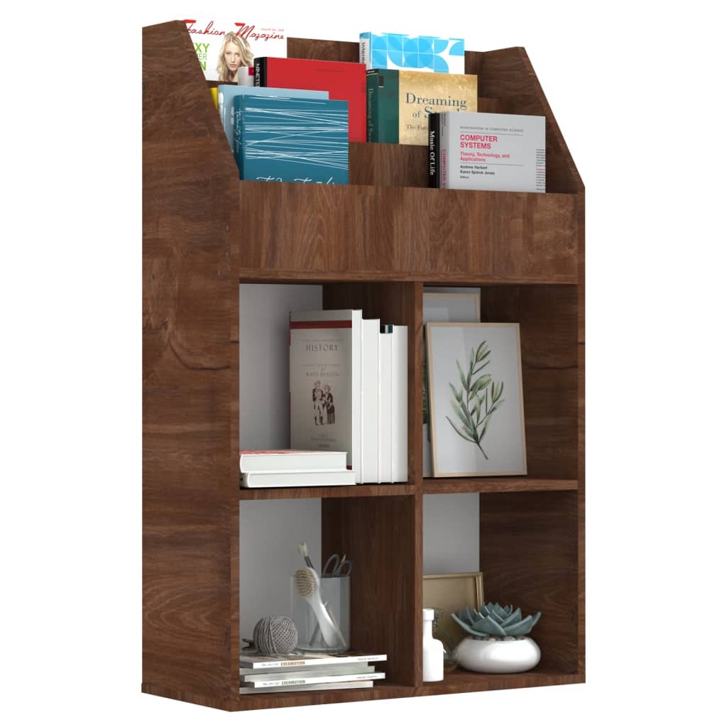 Kinder-Bücherregal Braun Eichen-Optik 71x30x114cm Holzwerkstoff