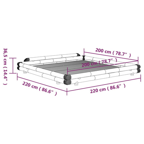 Bambusbett 200x200 cm