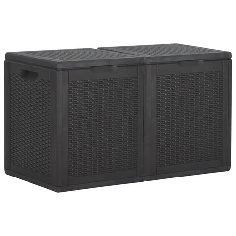 Garten-Aufbewahrungsbox 180 L Schwarz PP Rattan