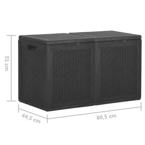 Garten-Aufbewahrungsbox 180 L Schwarz PP Rattan