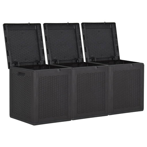 Garten-Aufbewahrungsbox 270 L Schwarz PP Rattan