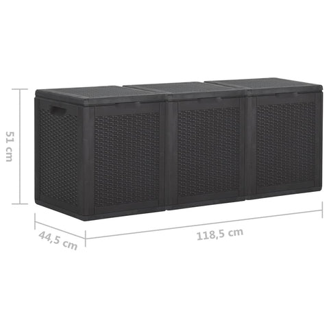 Garten-Aufbewahrungsbox 270 L Schwarz PP Rattan