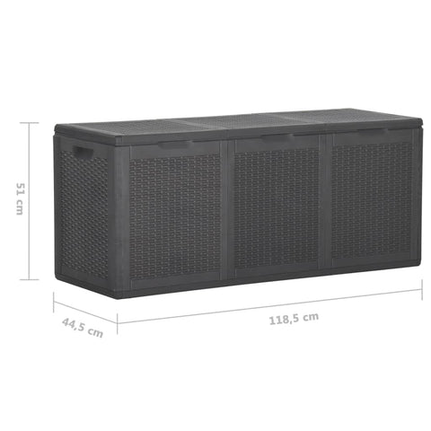 Garten-Aufbewahrungsbox 270 L Schwarz PP Rattan